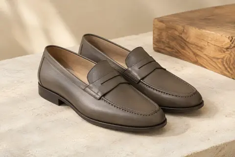 Mocassins homme Bruno Marc en simili cuir lisse, avec bout mocassin classique et talon bas