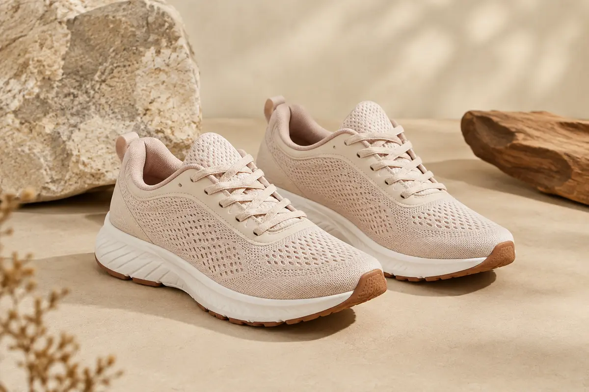 Paire de baskets de sport Feethit pour femme à tige perforée et semelle en caoutchouc