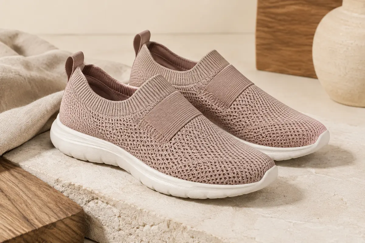 Paire de baskets HKR pour femme sans lacets, en maille souple avec semelle extérieure flexible