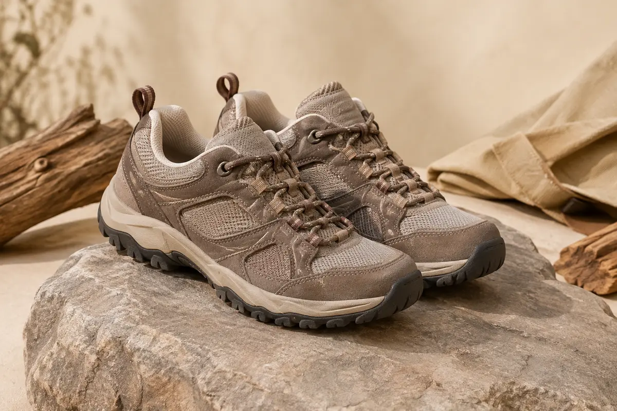 Paire de chaussures de randonnée Knixmax en suédé et mesh avec semelles crantées en caoutchouc