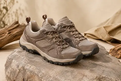 Paire de chaussures de randonnée Knixmax en suédé et mesh avec semelles crantées en caoutchouc