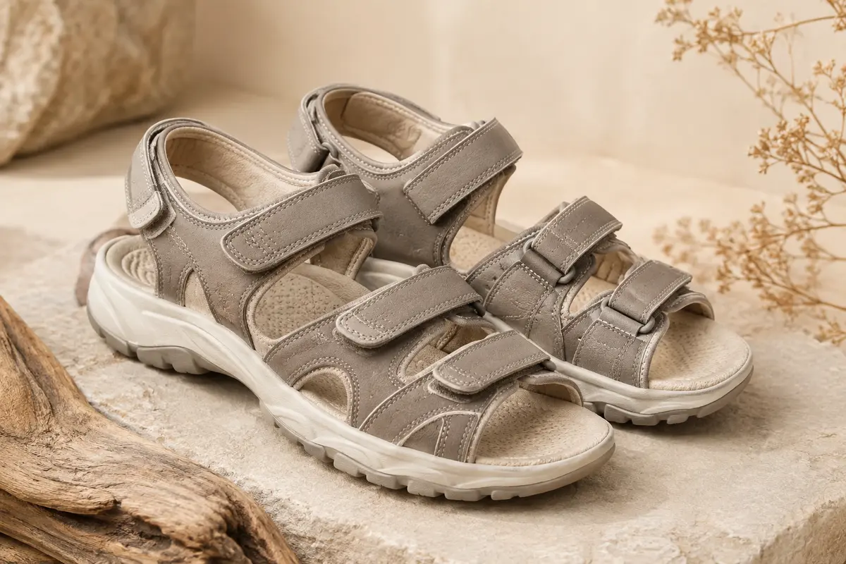 Sandales de marche KuaiLu ouvertes avec trois brides réglables et semelle en caoutchouc synthétique