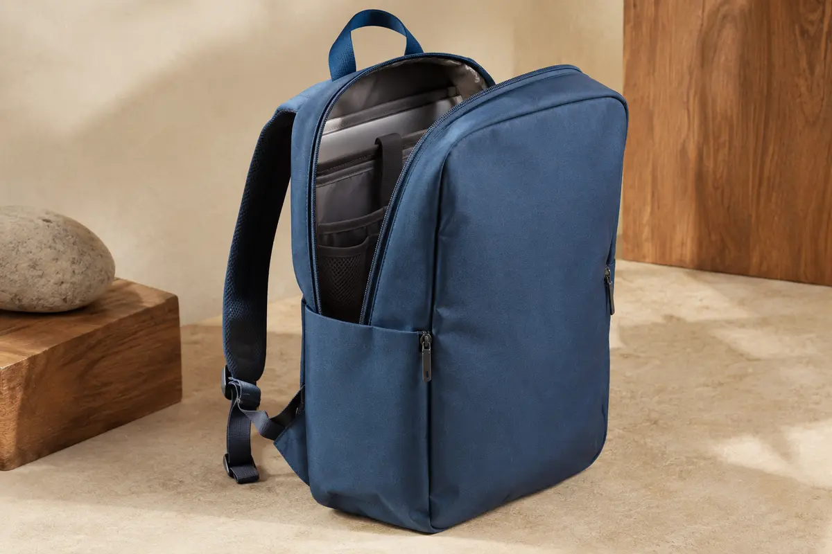 Sac à dos bleu Lenovo B210 en polyester, avec fermeture éclair et compartiment pour ordinateur portable