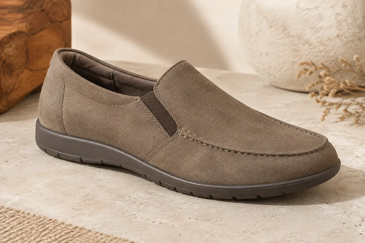Chausson mocassin RockDove en matière synthétique, avec inserts élastiques et semelle en caoutchouc