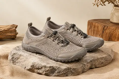 Paire de chaussures aquatiques SAGUARO à tige respirante, semelle en caoutchouc et lacet ajustable.