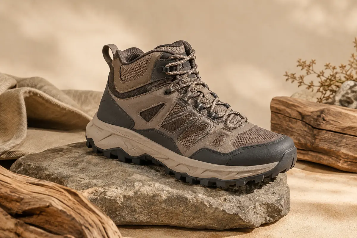 Chaussure de trail Salomon XA Pro 3D GTX en matières synthétiques et textiles, posée sur une pierre mate.