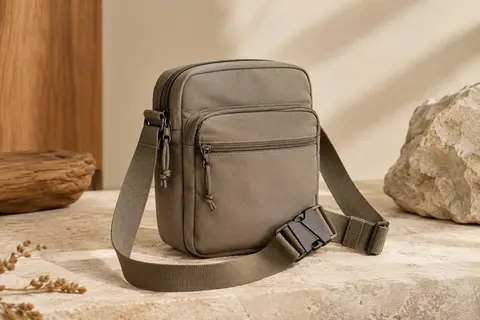 Sacoche bandoulière Simptech compacte à deux poches zippées et boucle à déclenchement rapide